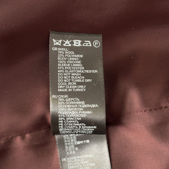 REISS Marcie Wool Coat in Plum Berry NWT US4 UK8 - Picture 13 of 16